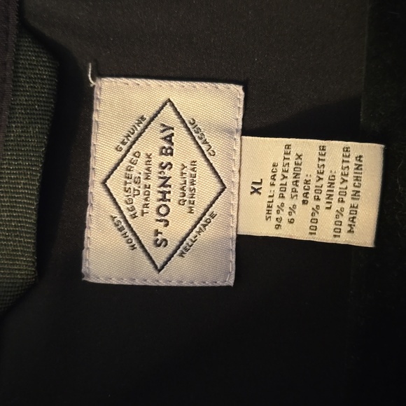 ST. JOHN'S BAY BRAND MEN'S BLACK FRONT ZIPPERED JACKET COAT SIZE XL - Picture 7 of 16